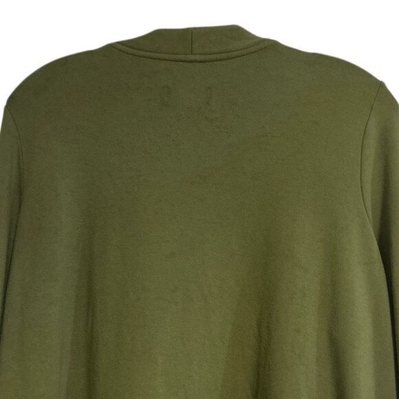 D & Co. Active Cardigan Women's 1X Deep Green Brushed Back Jersey Open Front - Picture 11 of 14